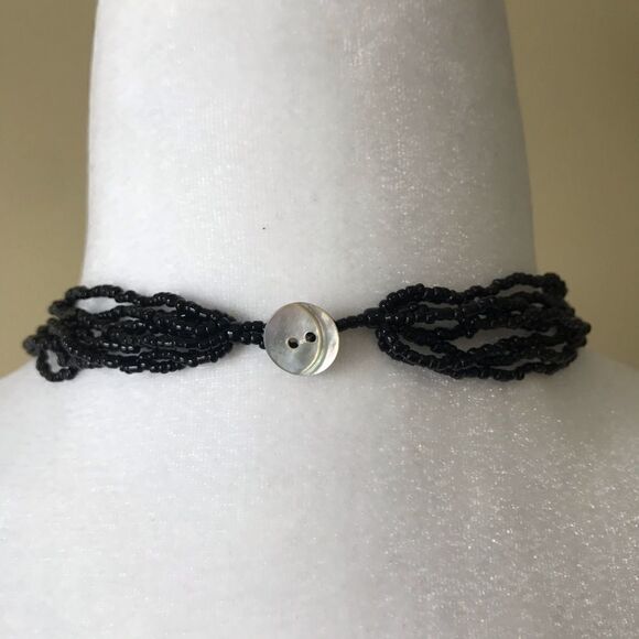 Multi-Strand Beaded Necklace with Shell Pendant - Picture 3 of 3